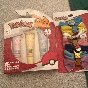 Pokémon lip gloss and hair clips